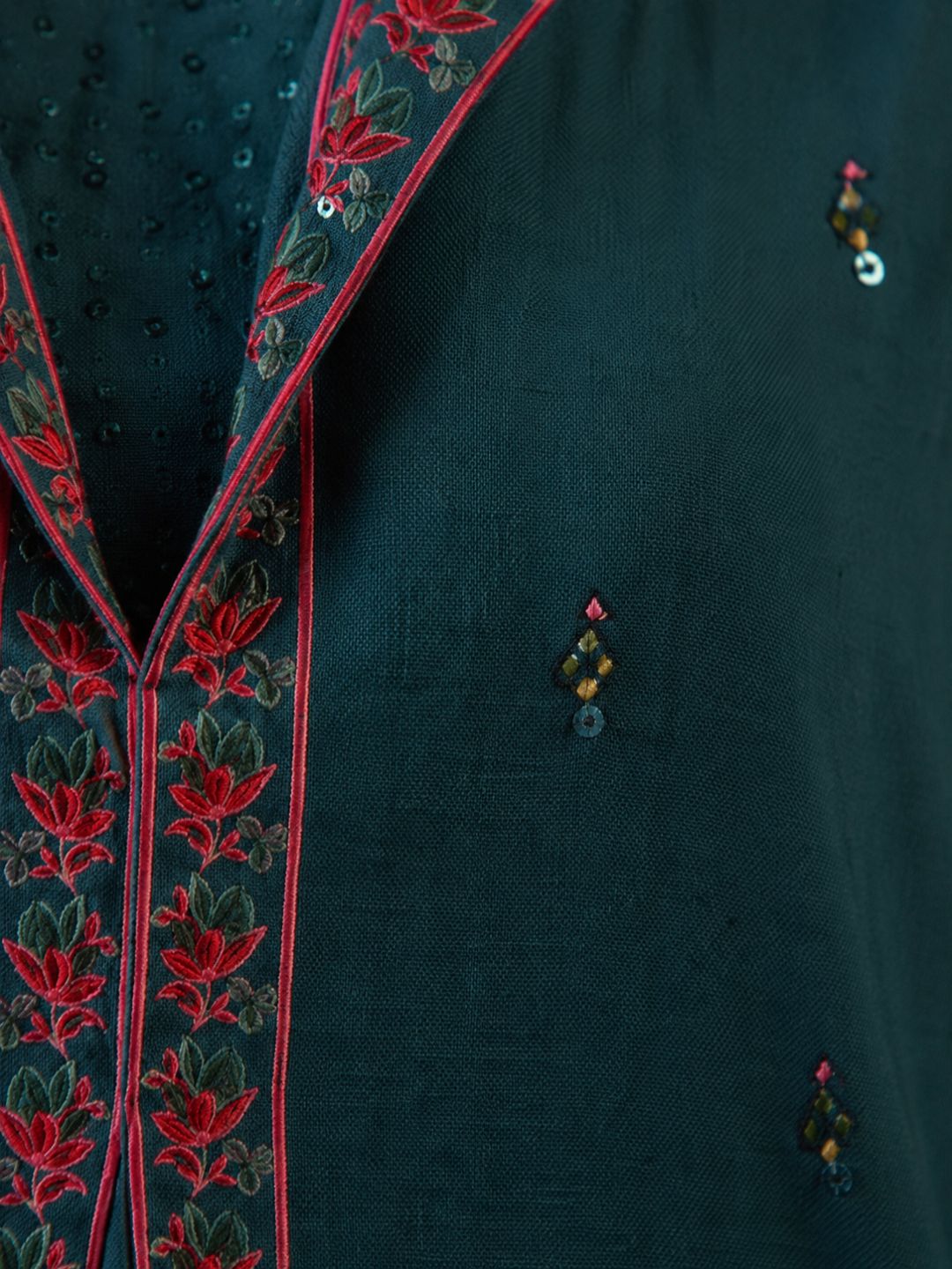 Karen cyan printed kurta pant set