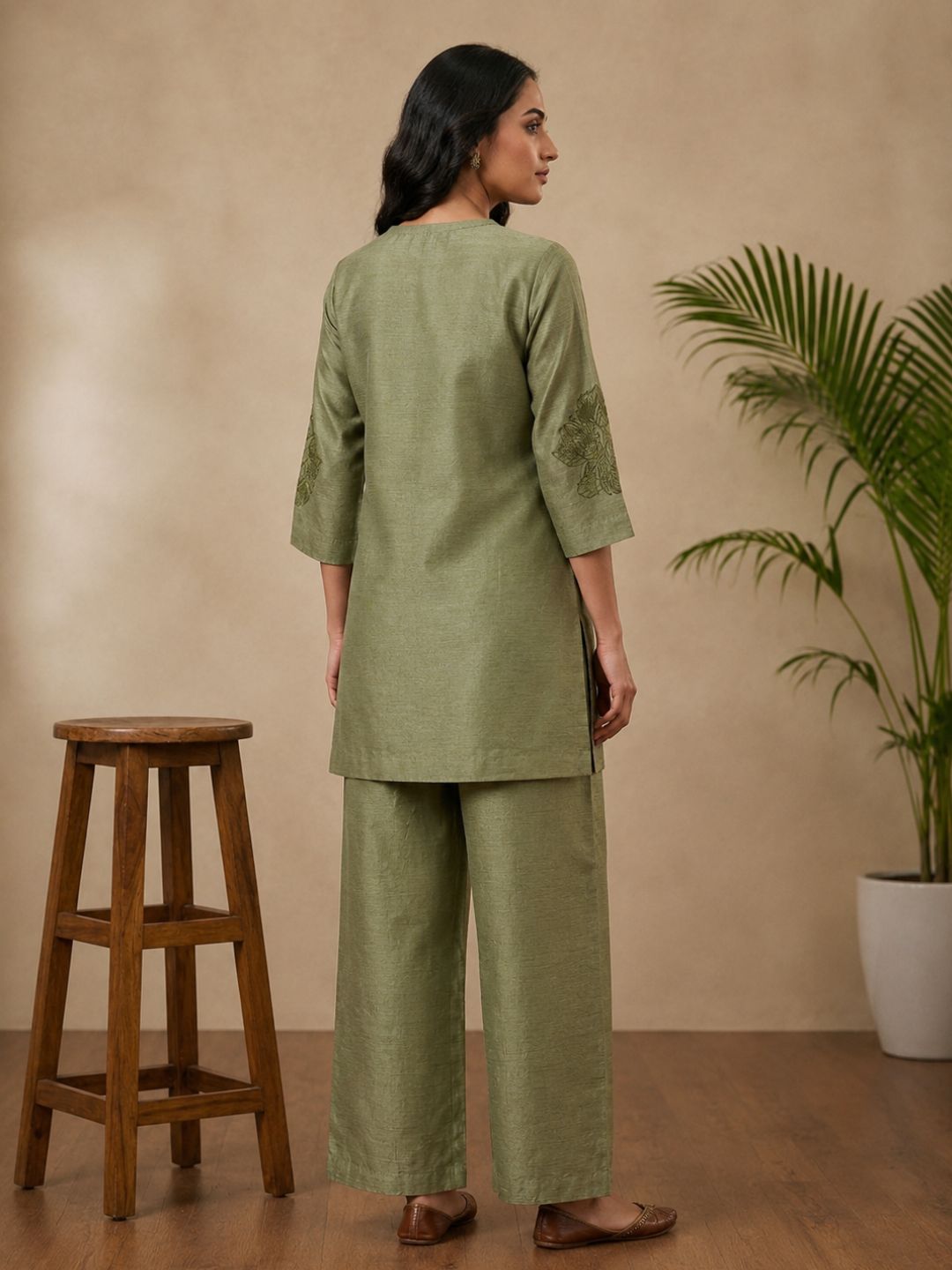Prisha moss embroidery cotton co-ord set