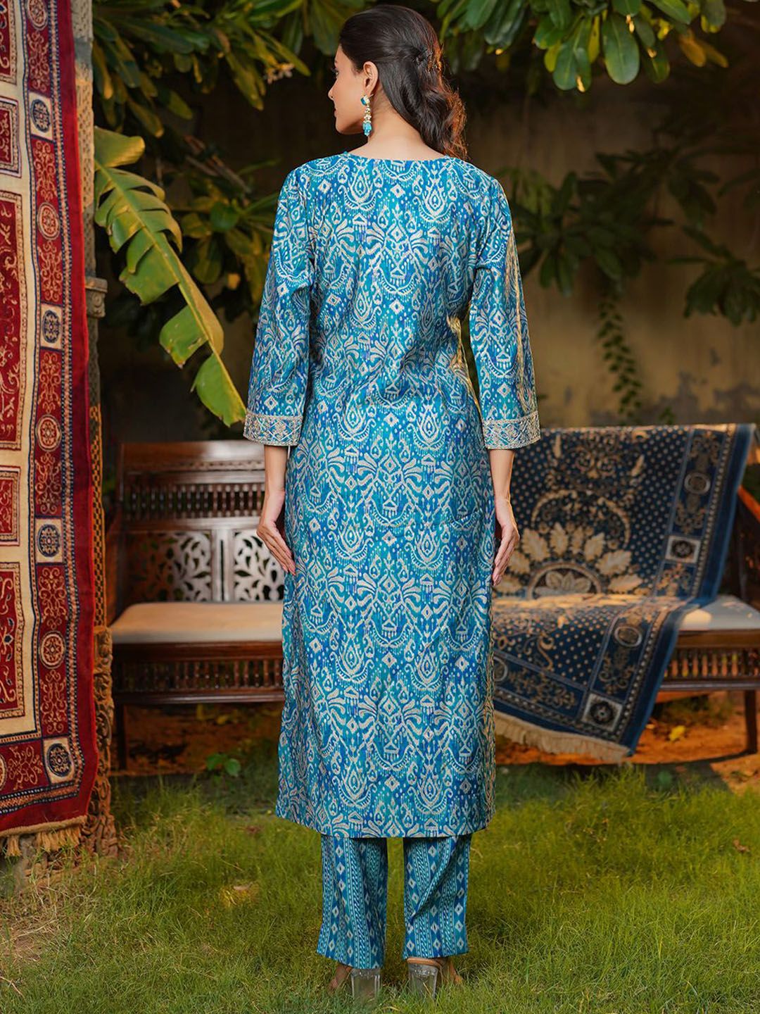 Dhiyona KL Women Ethnic Motifs Printed Kurta with Trousers & Dupatta