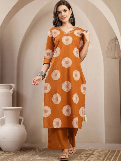 Women Printed Regular Kurta with Palazzos & With Dupatta