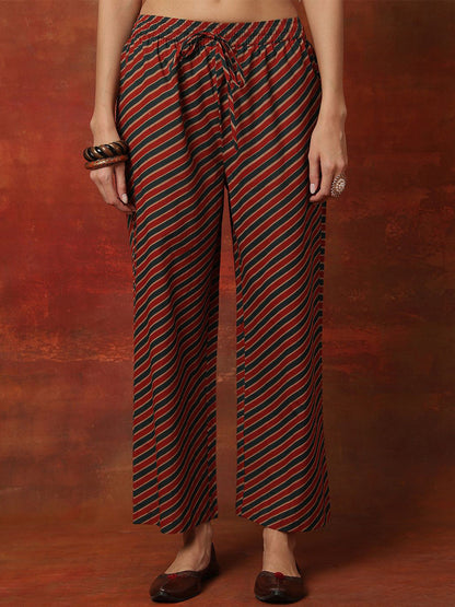 Women V-Neck A-Line Calf Length Kurta & Palazzos With Dupatta