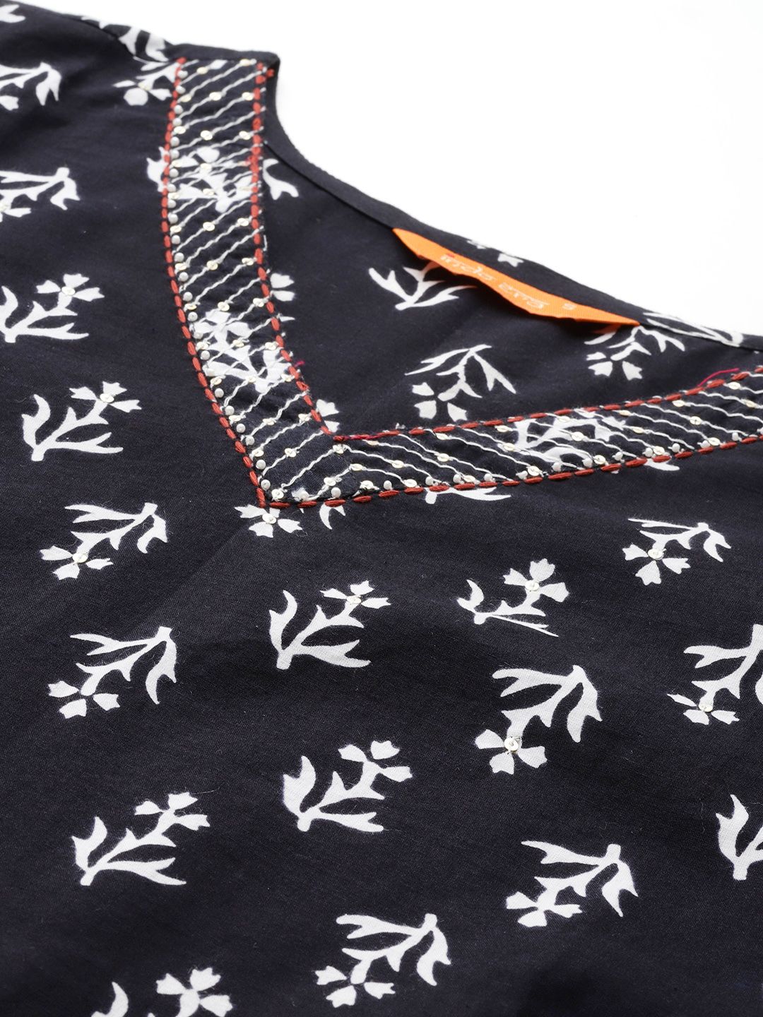 Dhiyona IE Floral Printed Regular Pure Cotton Kurta with Trousers & Dupatta