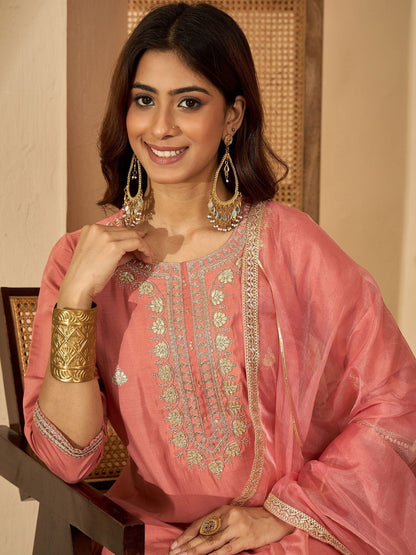 Women Peach Kurta Sets
