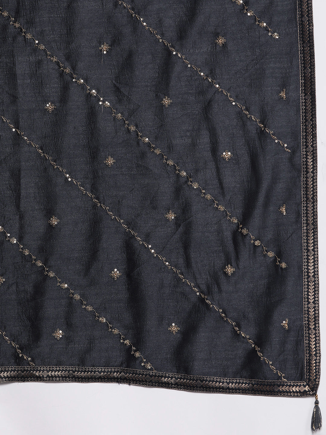 Women Floral Embroidered Sequinned Kurta With Trousers & Dupatta