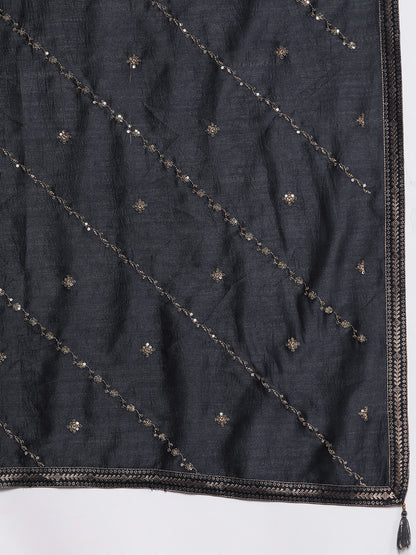 Women Floral Embroidered Sequinned Kurta With Trousers & Dupatta