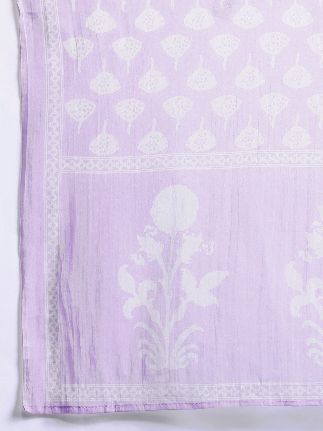 Dhiyona Women's Plus Size Floral Printed Sequinned Pure Cotton Kurta with Trousers & With Dupatta