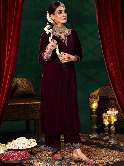 Dhiyona LL Women Solid Embroidered Kurta with Palazzo & Dupatta