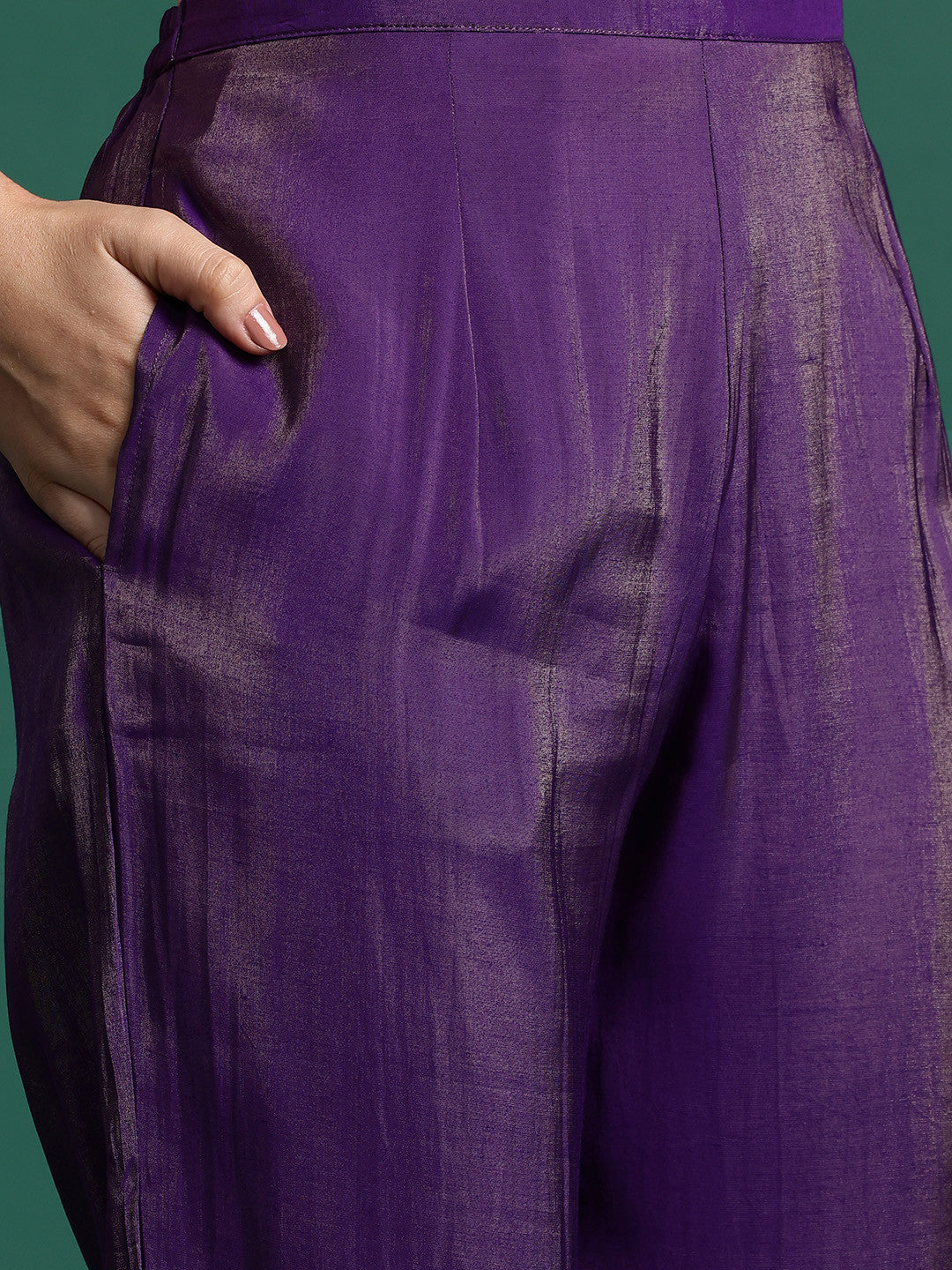 Women Ethnic Motifs Jacquard Zari Kurta with Trousers & With Dupatta