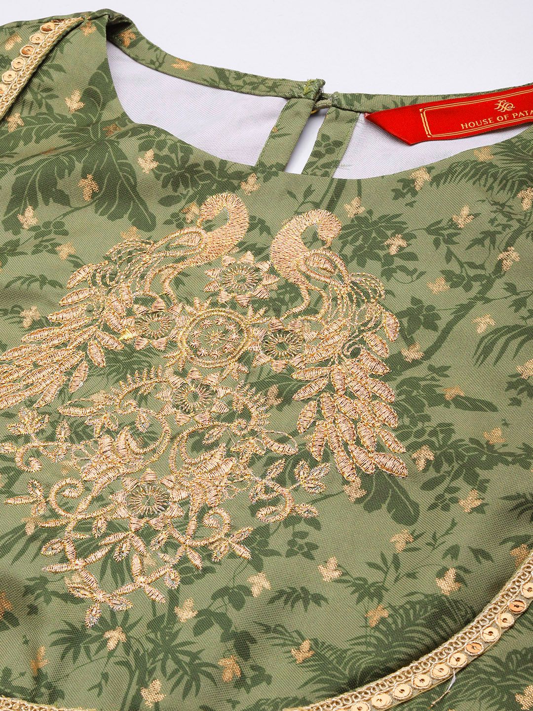 Dhiyona HOP Floral Printed Regular Sequinned Jashn Kurta with Sharara & Dupatta
