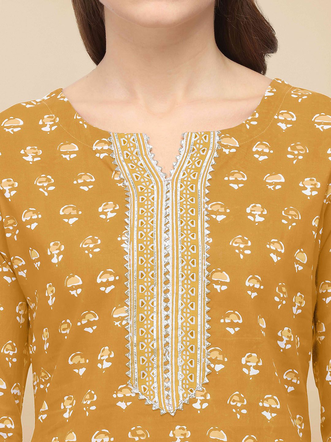 Dhiyona KL Women Mustard Yellow Kurta with Palazzos & With Dupatta