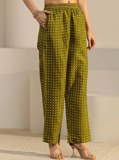 Women Ethnic Motifs Printed Regular Thread Work Kurta with Trousers & With Dupatta