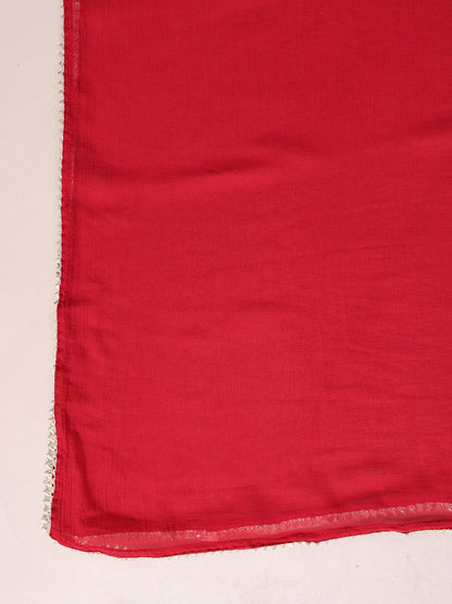 Dhiyona AN Floral Yoke Design Thread Work Pure Cotton Straight Kurta With Sharara & Dupatta