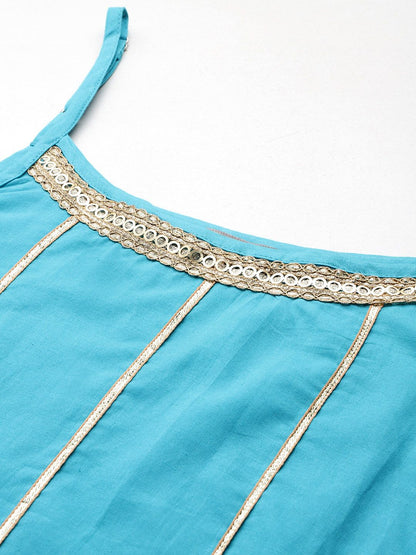 Dhiyona AN Tyohar Collection Gotta Patti Pure Cotton Kurti with Sharara & Dupatta