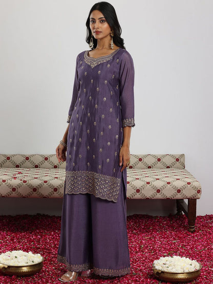 Dhiyona LL Women Floral Embroidered Regular Kurta with Palazzos & With Dupatta
