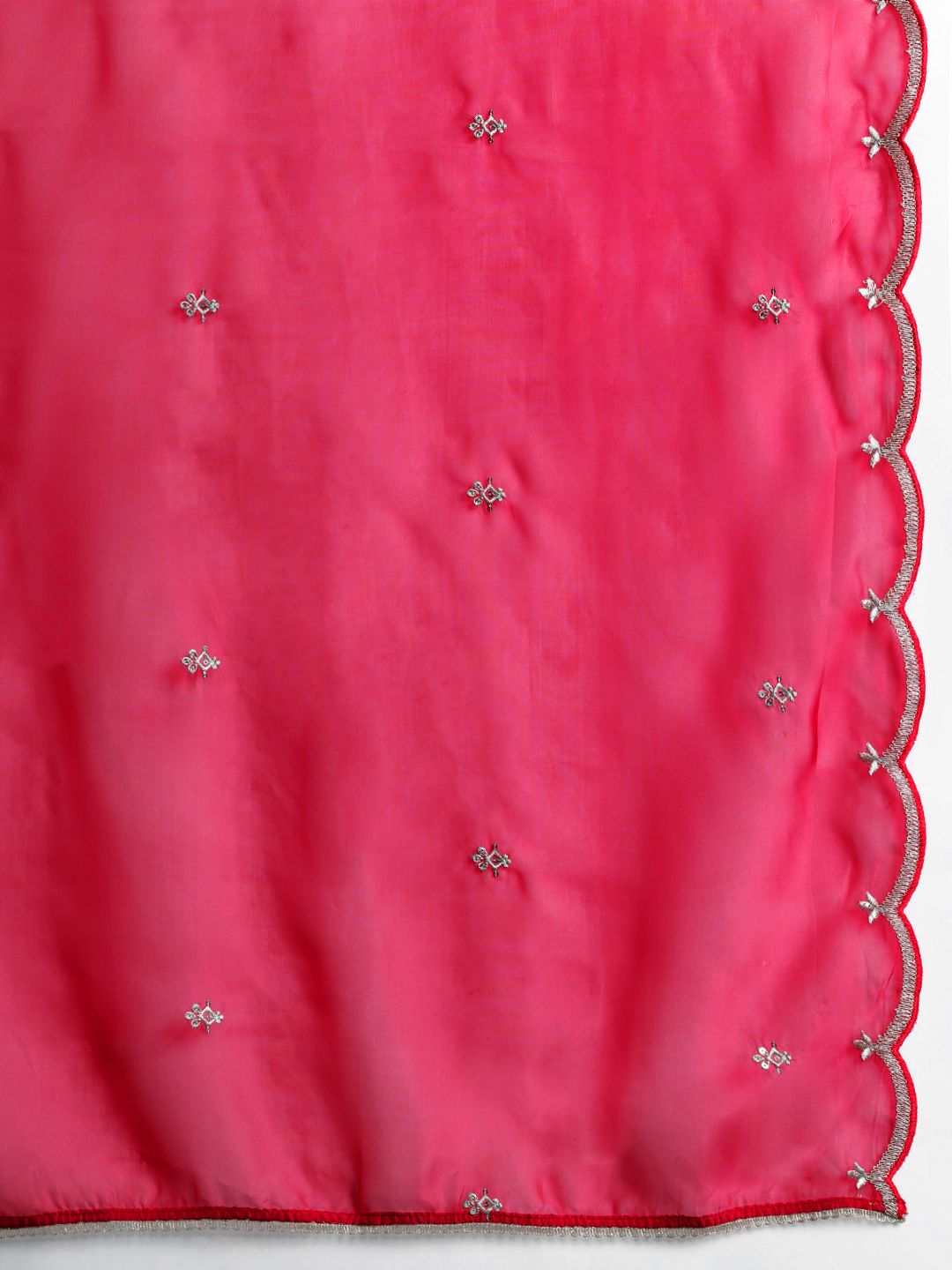 Ethnic Motifs Yoke Design Zari Liva Kurta With Trousers & Dupatta