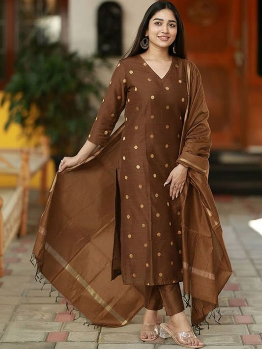 Dhiyona KL Women Regular Kurta with Trousers & With Dupatta