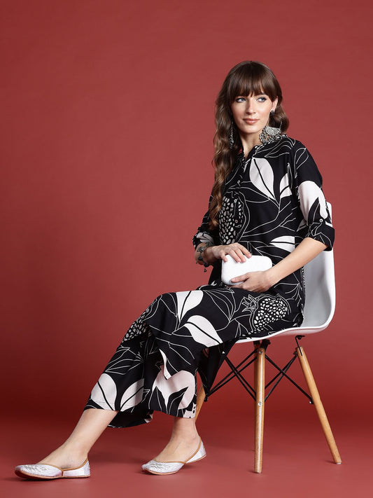 Dhiyona IE Women Printed Regular Kurta with Palazzos