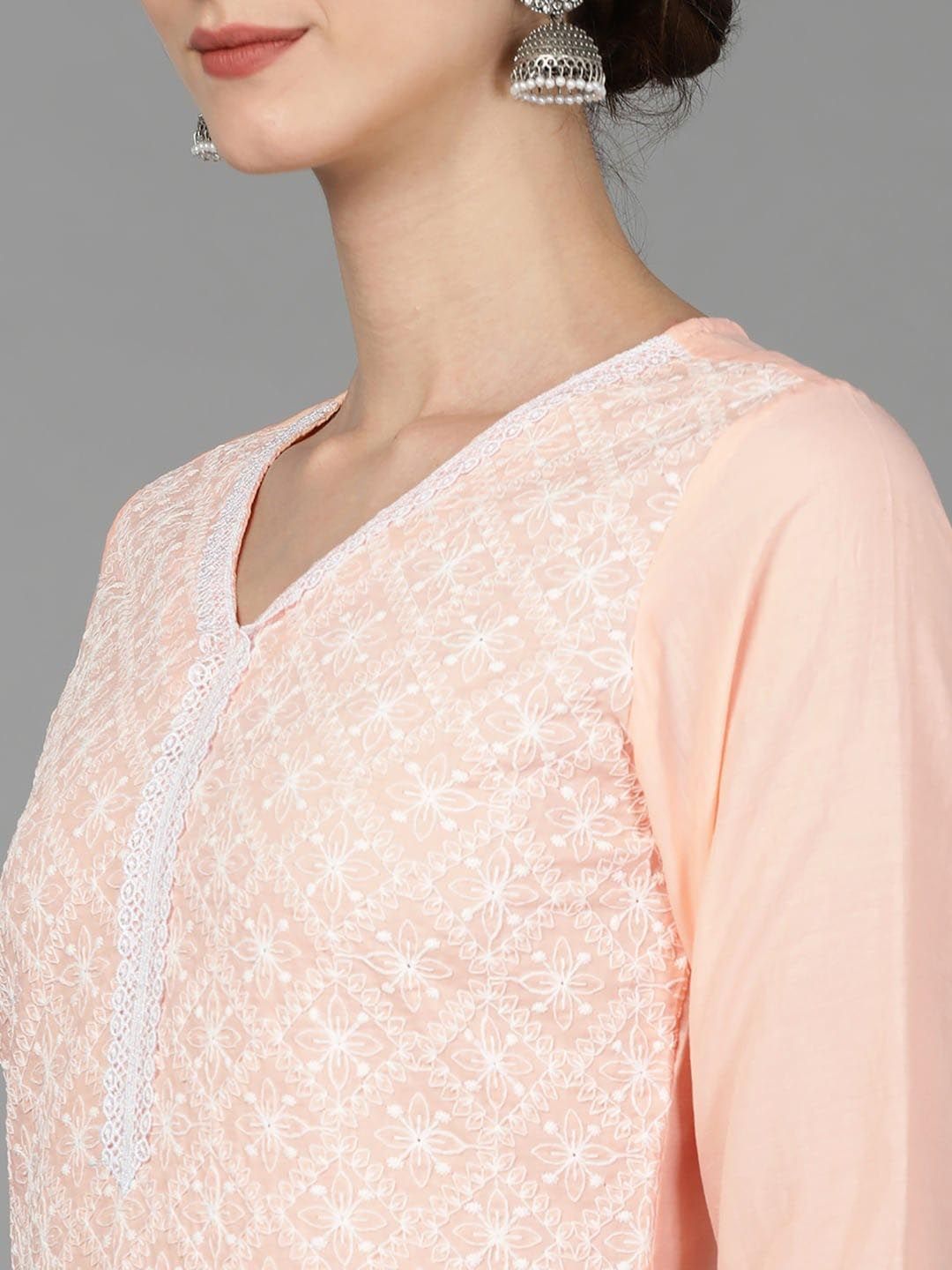 Dhiyona KL Ethnic Motifs Embroidered Regular Thread Work Kurta with Sharara & With Dupatta