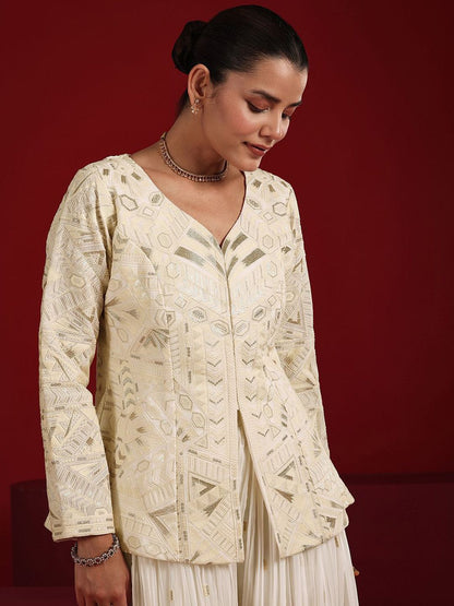 Dhiyona LL Women Ethnic Motifs Embroidered Sequinned Kurti with Palazzos & With Dupatta