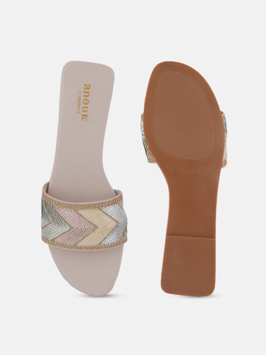 Dhiyona AK Embellished Open Toe Flats
