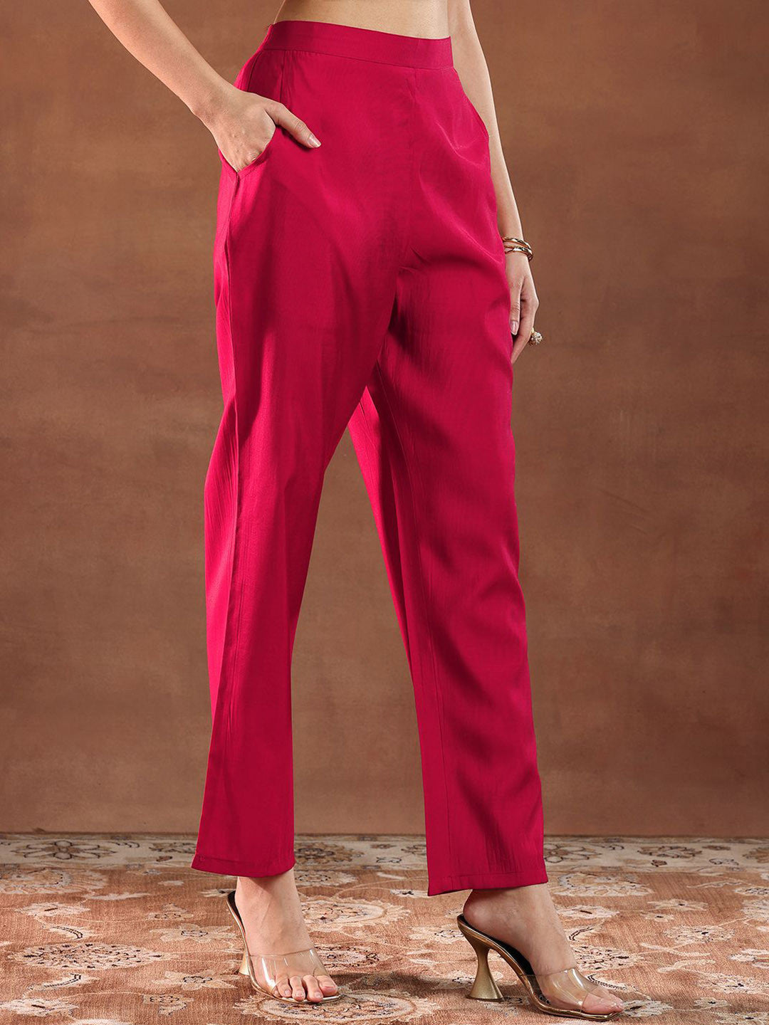 Women Ethnic Motifs Self Design Kurta with Trousers & Dupatta
