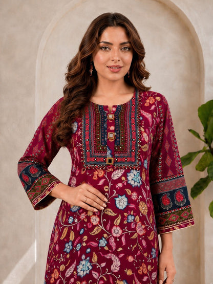 Maurya Rose Premium Muslin Kurta Set