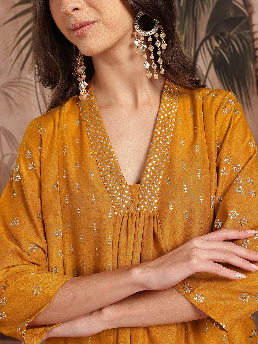 Ethnic Motifs Printed Regular A-Line Kurta with Trousers