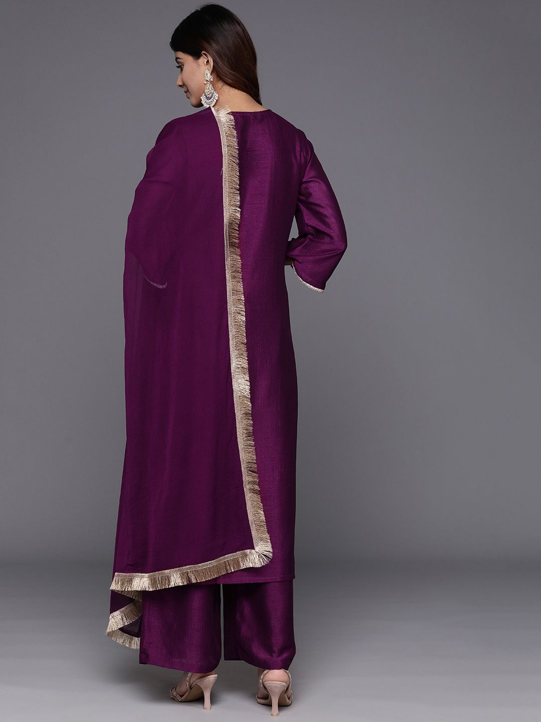 Dhiyona VA Women Ethnic Motifs Embroidered Kurta with Palazzos & With Dupatta