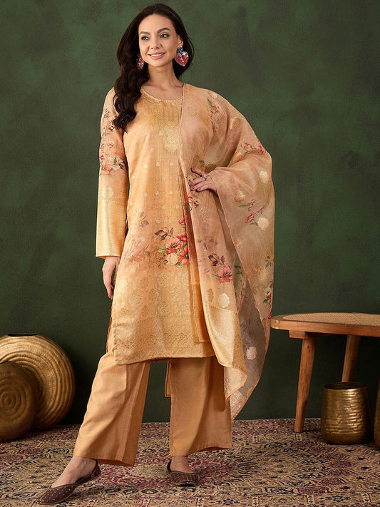 Dhiyona SN Printed Kurta & Palazzo With Dupatta