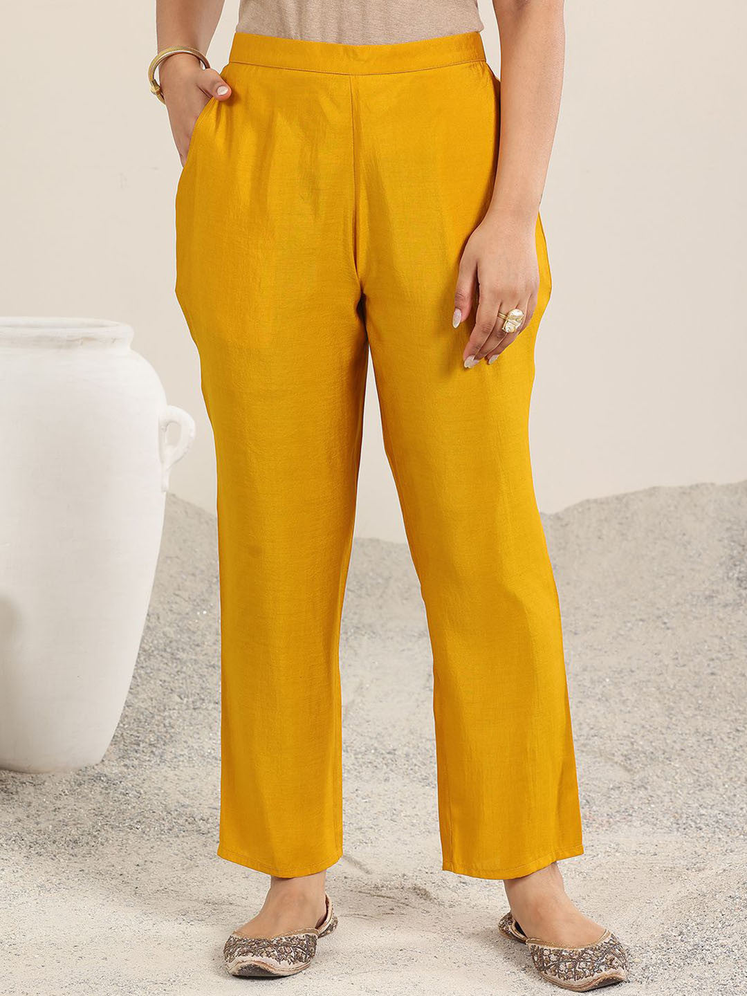 Yoke Design V-Neck Straight Sequinned Kurta With Trousers And Dupatta