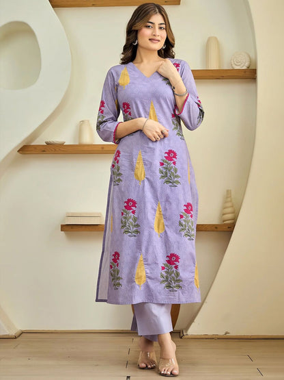 Dhiyona KL Women Floral Printed Regular Kurta with Palazzos & Dupatta