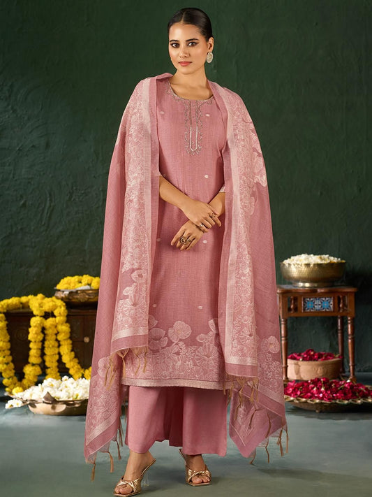 Dhiyona KL Women Ethnic Motifs Silk Blend Handwork Kurta set with dupatta