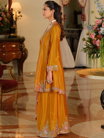 Women Ethnic Motifs Embroidered Regular Thread Work Kurta with Sharara & With Dupatta