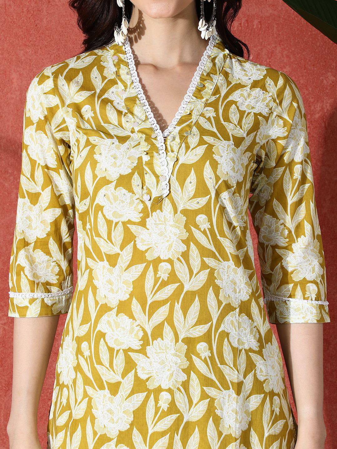 Embroidered Pure Cotton Kurta With Trouser