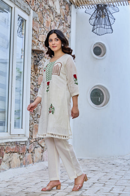Tiara platinum embroidery co-ord set