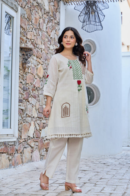Tiara platinum embroidery co-ord set