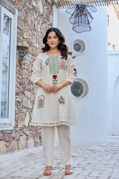 Tiara platinum embroidery co-ord set