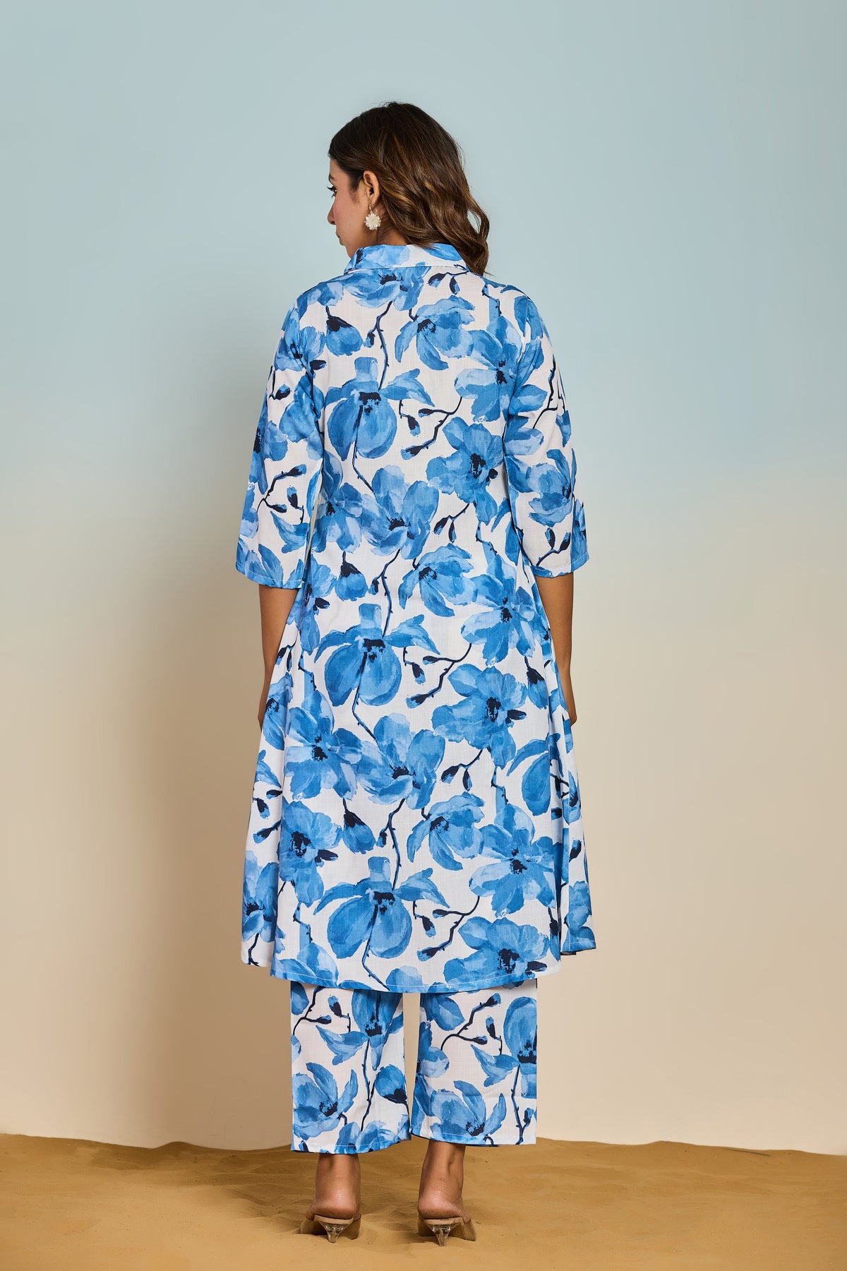 Bindiya Azure linen kurta pant set