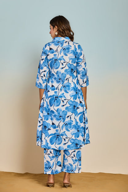 Bindiya Azure linen kurta pant set
