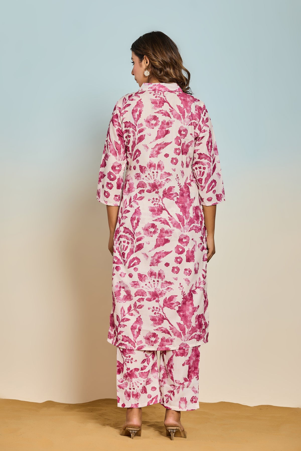 Elixir Rose Linen Printed Co-ord Set