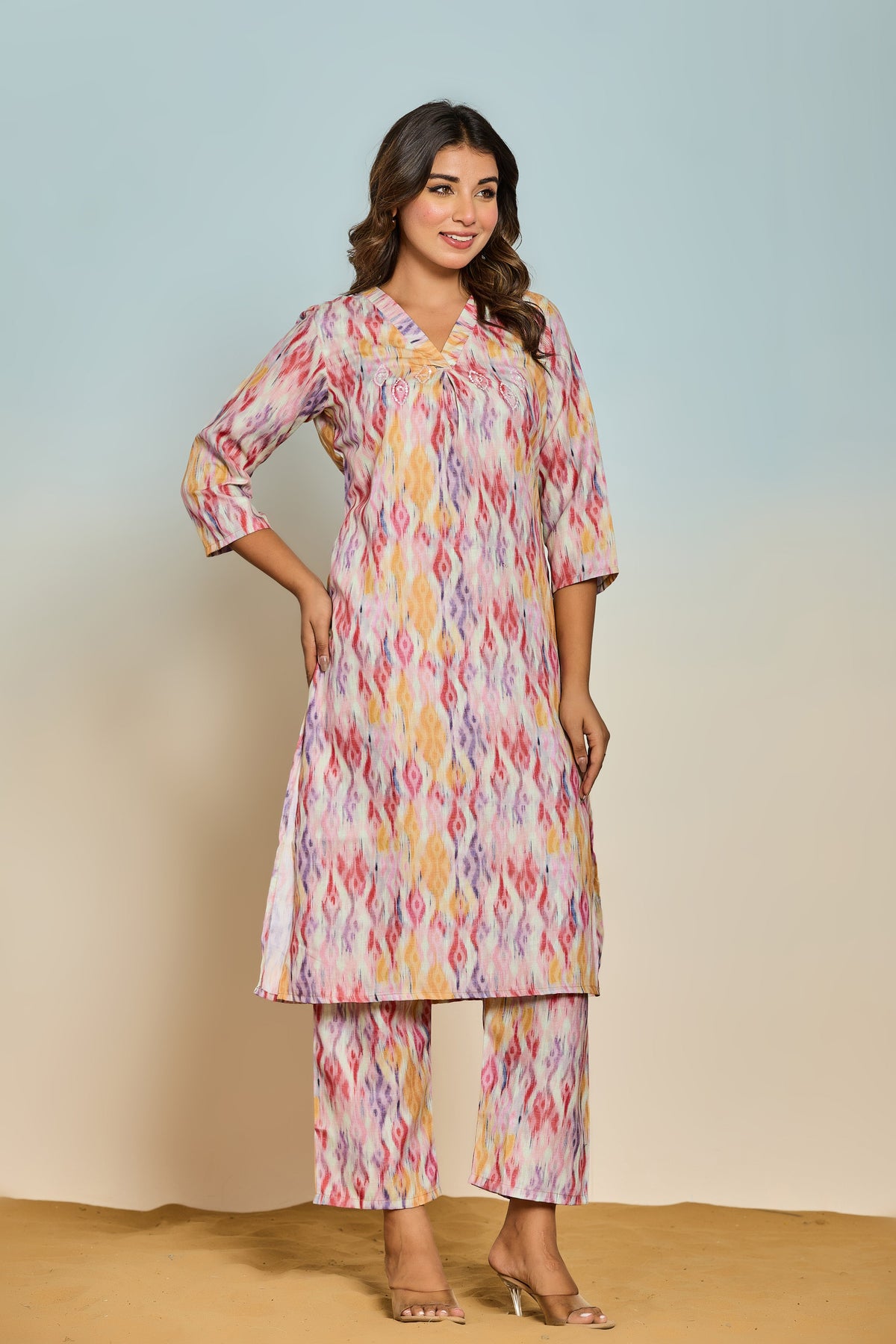 Bindiya Candy Linen Kurta Pant set