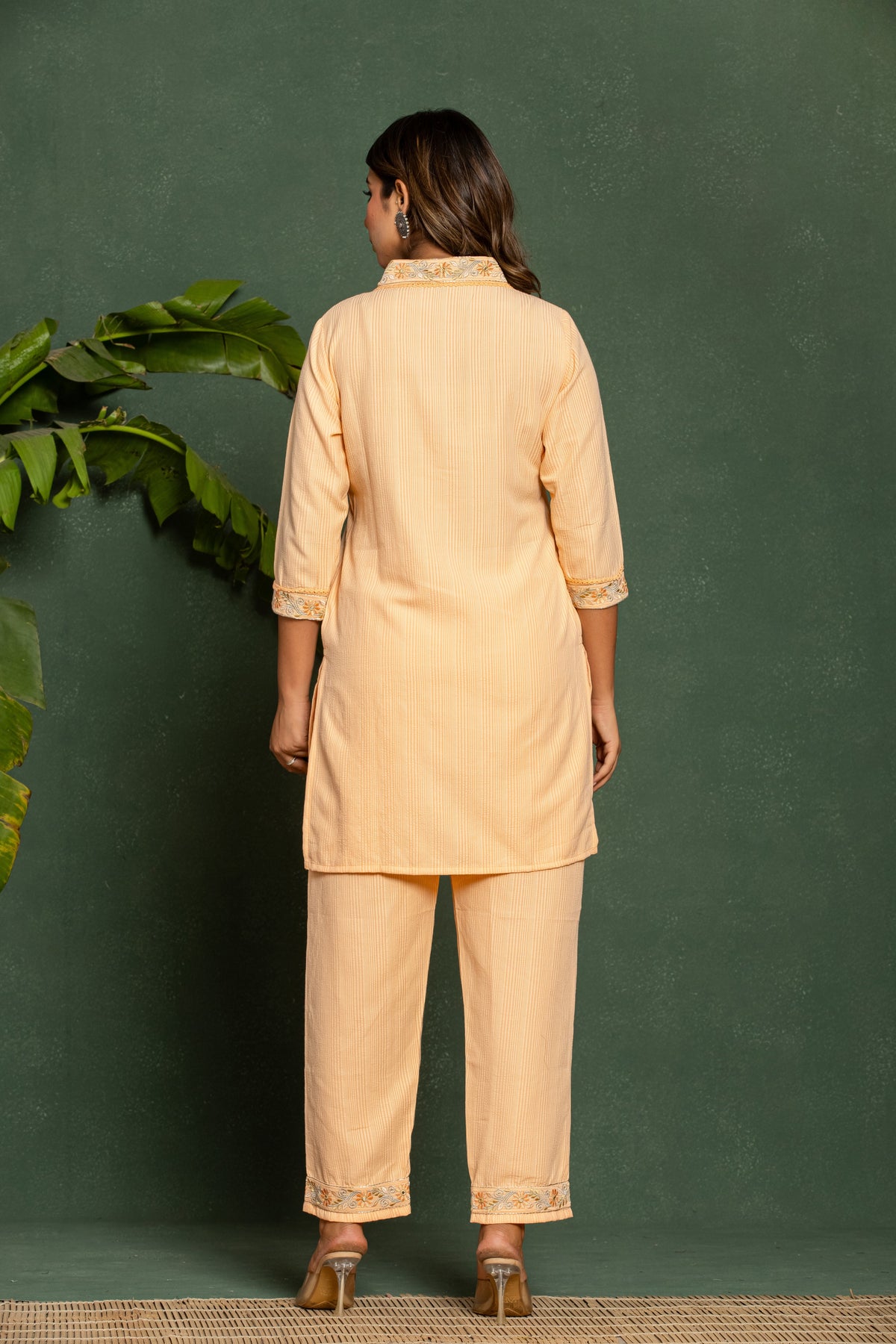 ITI CORAL COTTON KURTA PANT SET