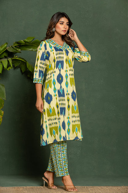 SASHA PASTEL PRINTED KURTA PANT SET