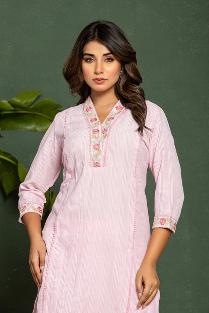 ITI FLOSS COTTON KURTA PANT SET