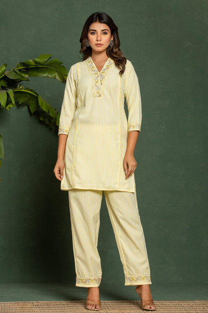ITI DAFFODIL COTTON KURTA PANT SET