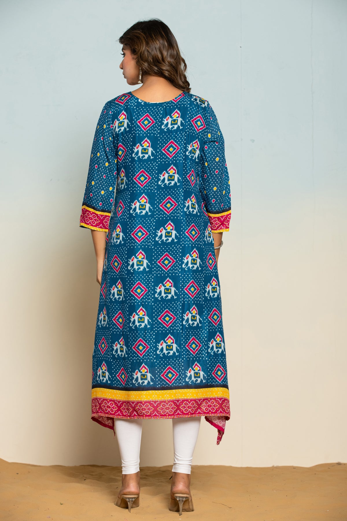 Palki Navy Printed Work Kurta