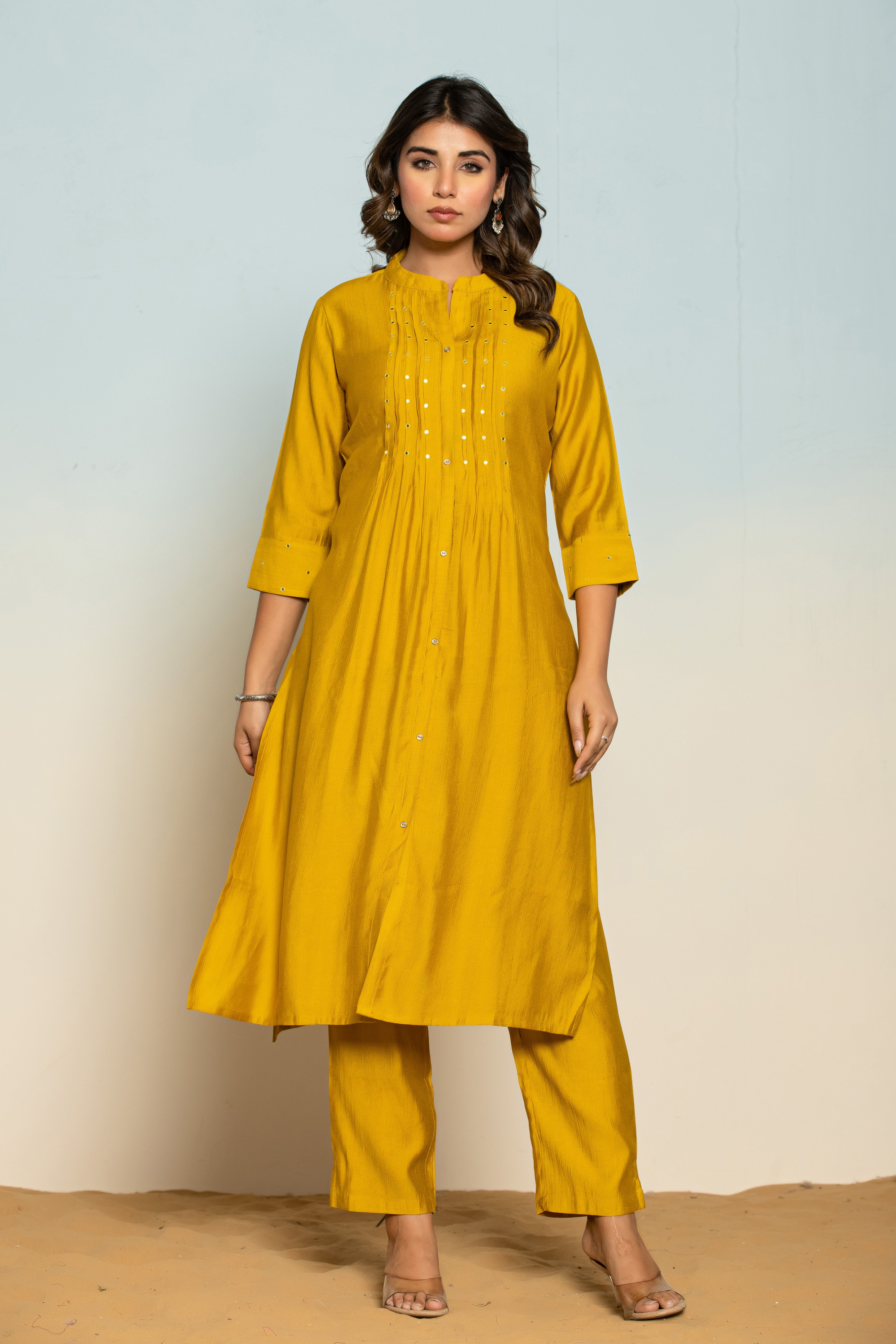 Mika Canary Kurta Pant Set