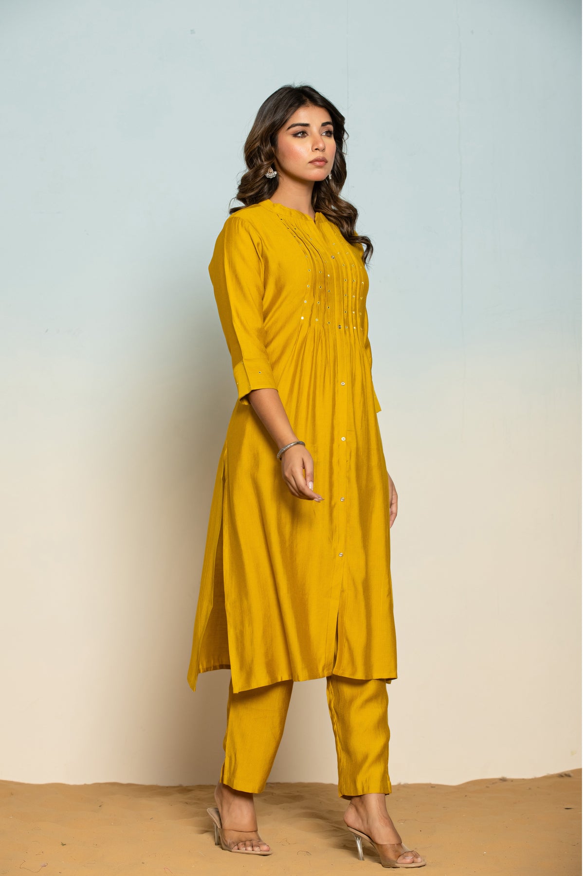 Mika Canary Kurta Pant Set