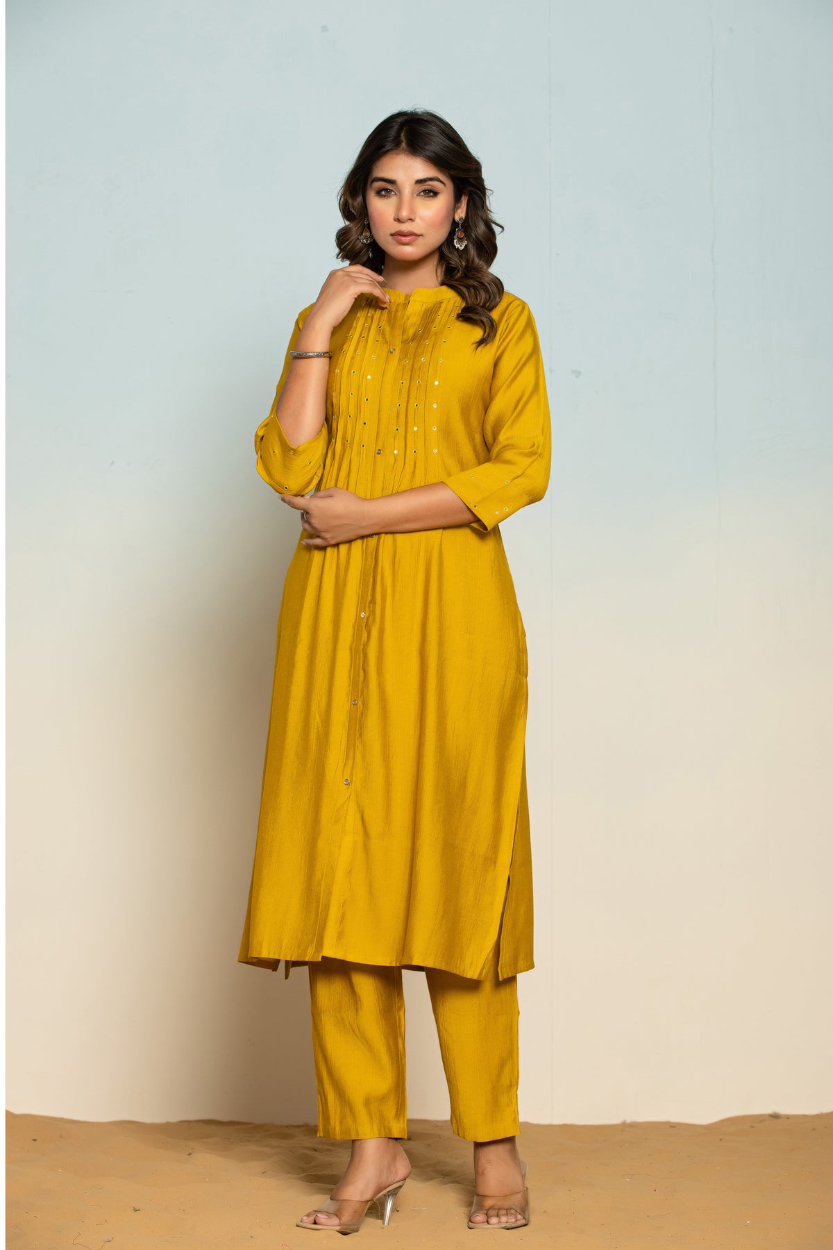 Mika Canary Kurta Pant Set