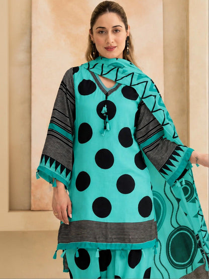 Women Printed Regular Kurta with Patiala & With Dupatta